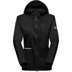 Mammut Ultraleichter, kompakter Windbreaker für die Berge Eiger Nordwand Advanced WB Hooded Jacket Women Schwarz M