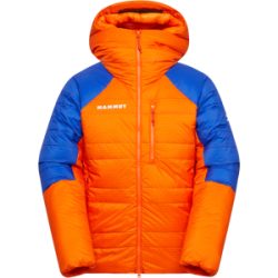 Mammut Extrawarme, strapazierfähige Daunen-Sicherungsjacke Eiger Nordwand Advanced Down IN Hooded Jacket Men Orange L