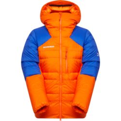 Mammut Extrawarme, strapazierfähige Daunen-Sicherungsjacke Eiger Nordwand Advanced Down IN Hooded Jacket Women Orange M
