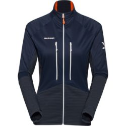 Mammut Technische Hybridjacke mit Stretch-Fleece Eiger Nordwand ML Hybrid Jacket Women Blau XL