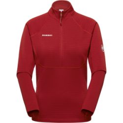 Mammut Warmer Performance-Midlayer mit Halbreissverschluss Taiss ML Half Zip Pull Women Rot S