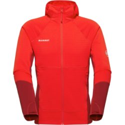 Mammut Warmer, schnelltrocknender Performance-Midlayer mit Kapuze Taiss ML Hooded Jacket Men Rot XL