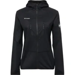 Mammut Leichter, wärmeregulierender Midlayer für Skitouren Aenergy ML Hybrid Hooded Jacket Women Schwarz XS