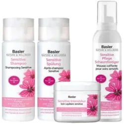 725ml basler Sensitive All-in Set (Shampoo 200ml + Spülung 200ml + Intensivkur 125ml + Schaumfestiger 200ml)
