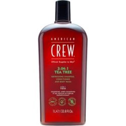 American Crew 3In1 Tea Tree Shampoo, Conditioner & Body Wash 1 Liter