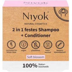 Niyok 2 in 1 festes Shampoo + Conditioner - Soft blossom 80 g