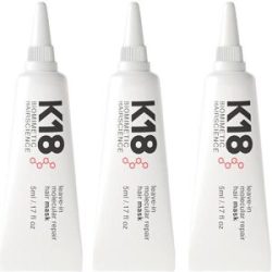 K18 Biomimetic Hairscience Leave-In Molecular Repair Hair Mask Set 3 x 5 ml