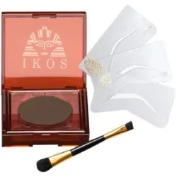 IKOS Augenbrauen-Formliner Set (Puder 3g + 3 x Schablonen + Pinsel)