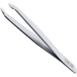 Canal Haarpinzette, runde Spitze, satin, rostfrei, 9 cm