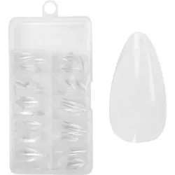 100 Stück Juliana Nails No File - Press-On Fullcover Tips clear ? Mandel - medium