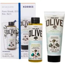 450ml KORRES Pure Greek Olive Sea Salt Body Care Collection (Duschgel 250 ml + Bodymilk 200ml)