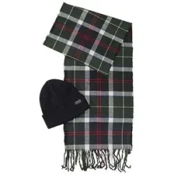 BARBOUR Geschenkset 2-teilig Schal und Mütze SWINTON CHRISTMAS dunkelgrün Herren