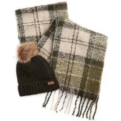 BARBOUR Geschenkset Beanie und Schal SALTBURN olive Damen