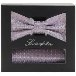 SEIDENFALTER Masche - Fliege Set mit Stecktuch rosa Herren