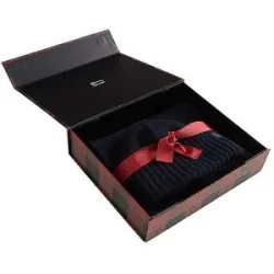 WOOLRICH Geschenkset 2-teilig Mütze und Schal dunkelblau Damen