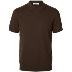 SELECTED Poloshirt SLMBERG braun   XL herren