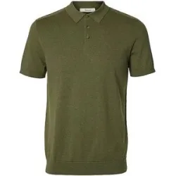 SELECTED Poloshirt SLMBERG olive   L herren