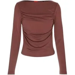 HUGO Langarmshirt DAENI braun   XL damen