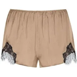 MEY Pyjamashorts POETRY LUXURY golden hazel beige   XL Damen