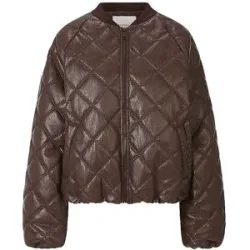 RICHROYAL Jacke in Lederoptik  braun   M Damen