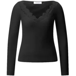 RICHROYAL Langarmshirt  schwarz   M Damen