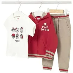 MAYORAL Baby Set 3-teilig Jacke, T-Shirt und Hose rot   92