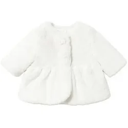 MAYORAL Baby Jacke in Felloptik creme   74 baby