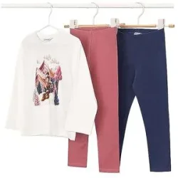MAYORAL Mädchen Set 3-tlg. Shirt und zwei Leggings rosa   110 Mädchen