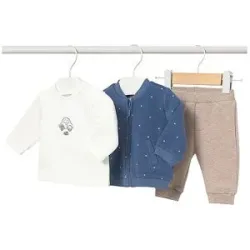 MAYORAL Baby Set 3-teilig Jacke, Langarmshirt und Hose blau   74 baby
