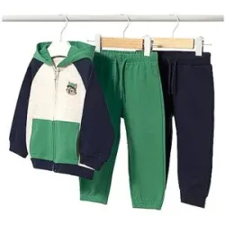 MAYORAL Baby Set 3tlg Sweatjacke und zwei Hosen   grün   68 baby