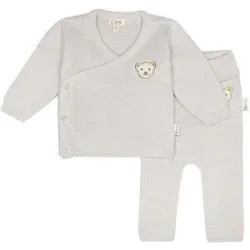 STEIFF Baby Set Strickjacke und Strickhose 2 teilig hellgrau   86