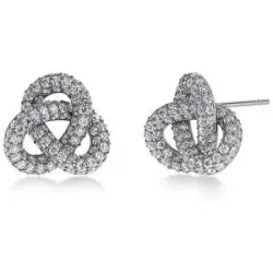 EDBLAD Ohrstecker INFINITY KNOT SPARKLE STUDS Large Steel silber Damen