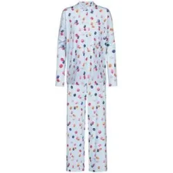 MEY Pyjama FLYING MACARONS hellblau   XL Damen