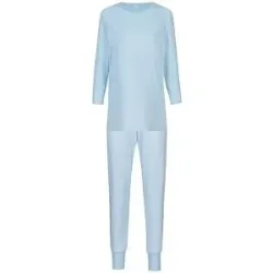 MEY Pyjama SIMPLE STRIPES alice blue hellblau   48 Damen