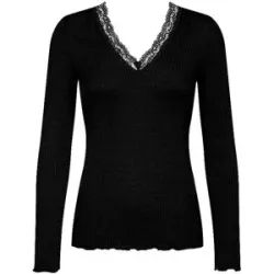 MEY Langarmshirt WOOL EXPRESSIVE schwarz schwarz   XL Damen