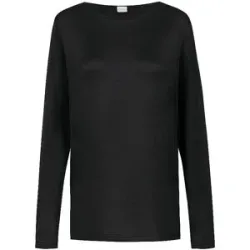MEY Pyjama Langarmshirt PURE SHINE schwarz   S Damen