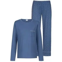 MEY Pyjama POLKA DREAMS midnight dust dunkelblau   38 damen