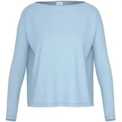 MEY Pyjama Langarmshirt CASUAL RIB powder blue hellblau   XS Damen