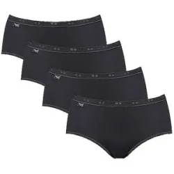 SLOGGI Midi-Slip BASIC 4-er schwarz schwarz   48 Damen