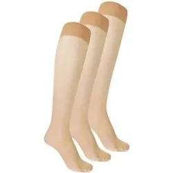 WOLFORD Kniestrümpfe 3er Pkg. gobi  beige   M Damen