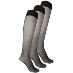 WOLFORD Kniestrümpfe 3er Pkg. black  schwarz   M Damen