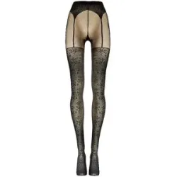 WOLFORD Modestrumpfhose FLOWER 20 DEN black/black schwarz   L damen