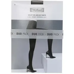 WOLFORD Feinstrumpfhose 2er Pkg. Velvet de Luxe Black schwarz   M Damen