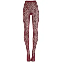 WOLFORD Modestrumpfhose INFINITE ROSE NET bordeaux dunkelrot   M damen