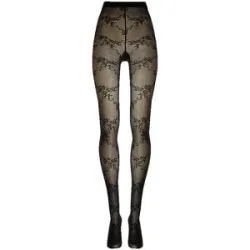 WOLFORD Modestrumpfhose FLORAL LACE black schwarz   M Damen