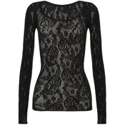 WOLFORD Langarmshirt INFINITE ROSE NET black schwarz   S Damen
