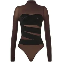 WOLFORD Body INFINITE WRAP dark wood / black braun   S damen