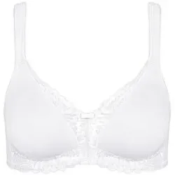 TRIUMPH BH ohne Bügel MODERN LACE COTTON white weiss   80C damen