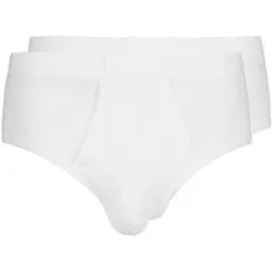 HUBER Slip mit Eingriff 2-er Pkg.  Duo Line Feinripp (Weiss) weiss   XXL Herren