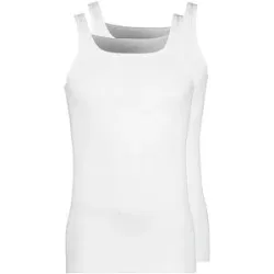 HUBER Trägershirt - Unterhemd  2-er Pkg. Duo Line Feinripp (Weiss) weiss   XXXL herren